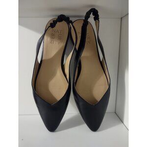 Naturalizer Halo Black Leather Sling Back Flats 6